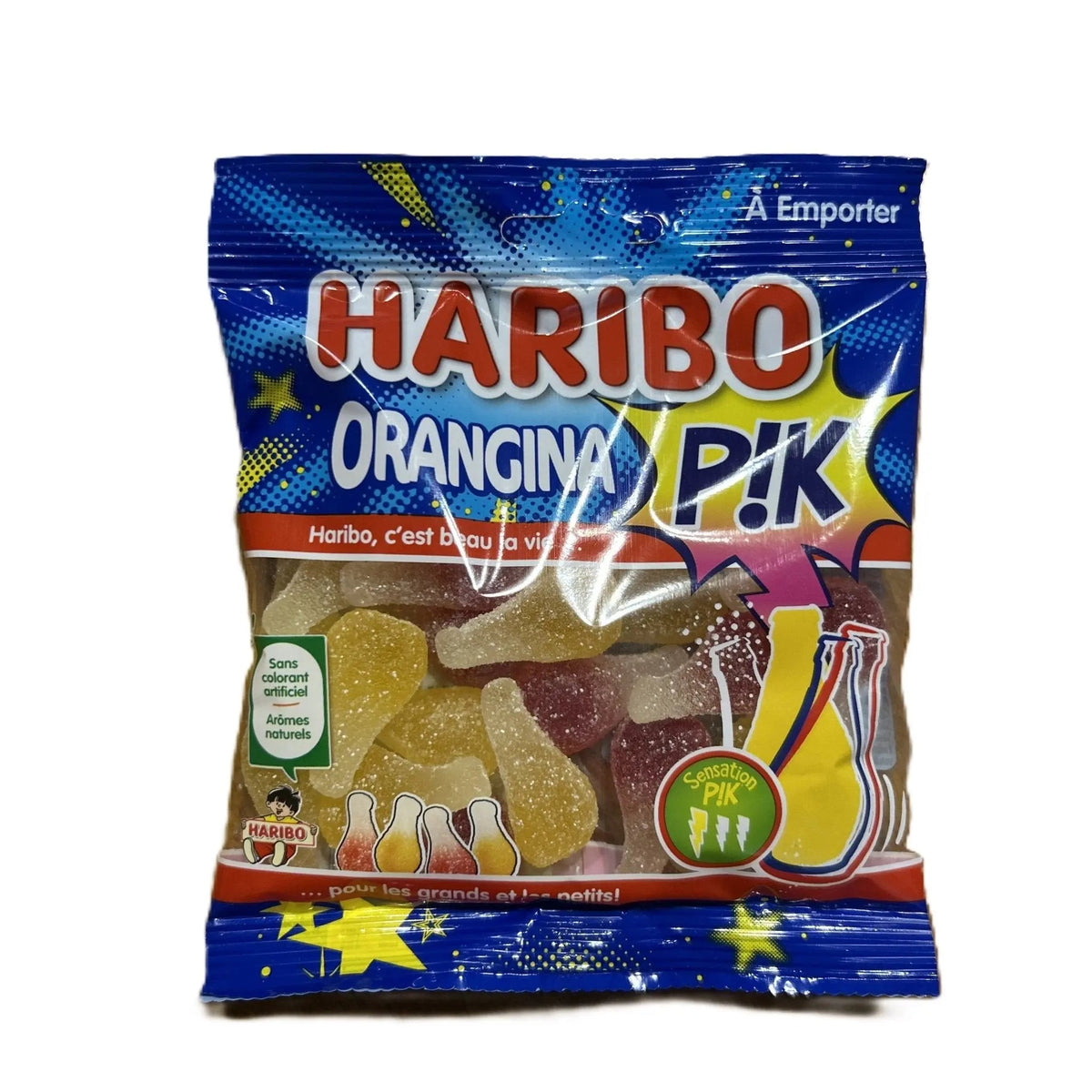 Haribo Orangina PIK – Fizzy Fruit-Flavored Gummy Candy 120g Bag (France)